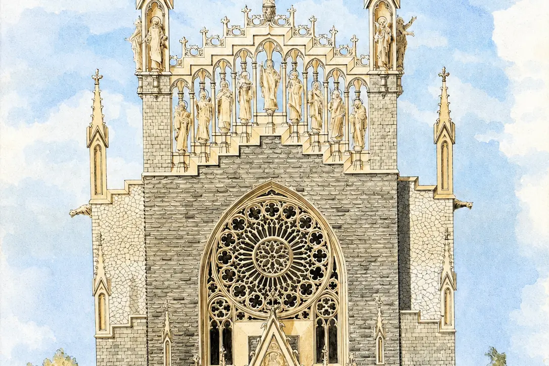 Fachada de la iglesia de Sant Bartomeu en Soller